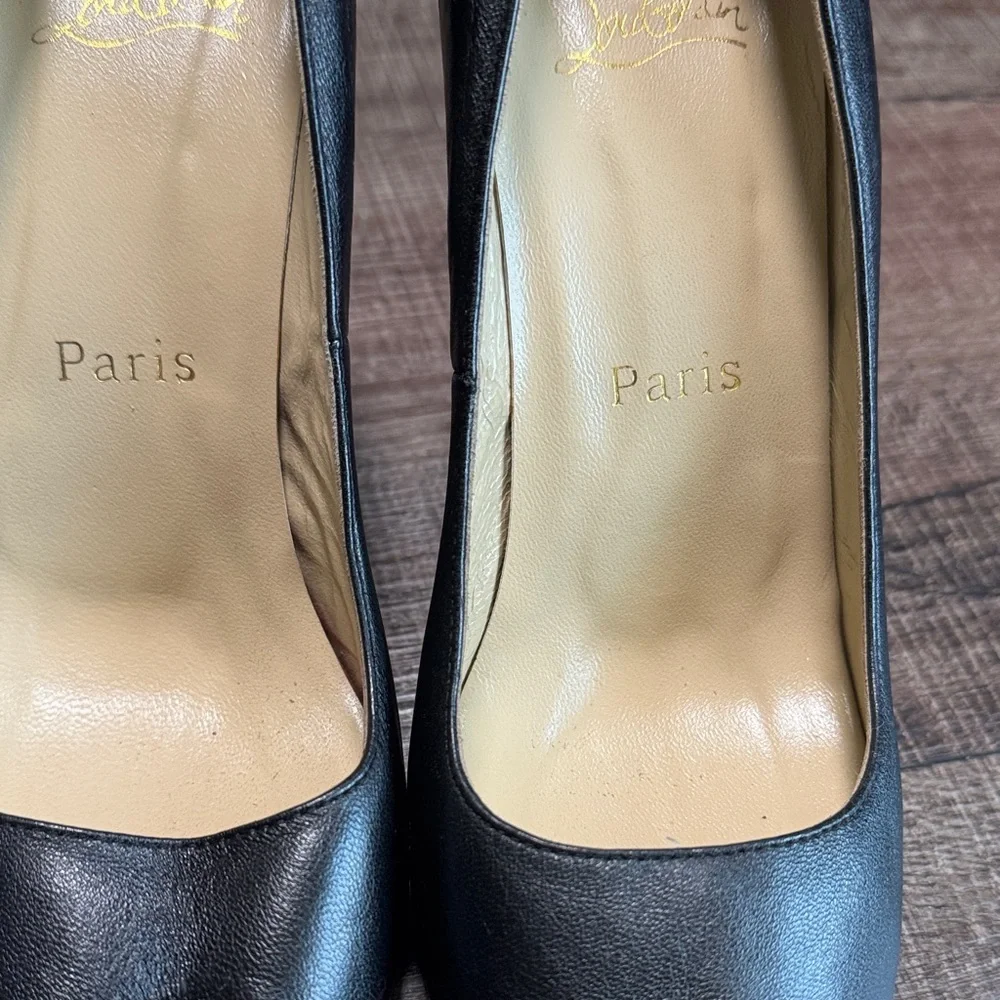 Christian Louboutin Black Peep Toe Heels - Picture 3 of 15